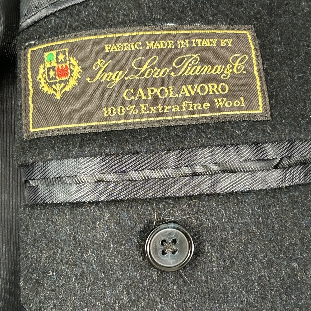 Nwot Loro Piana Capolavoro Peacoat Coat Mens 2xl Blue Wool Fabric Made In Italy View 2